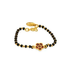 Trendy Black Beads and Gold Bracelet | CMR Jewellery