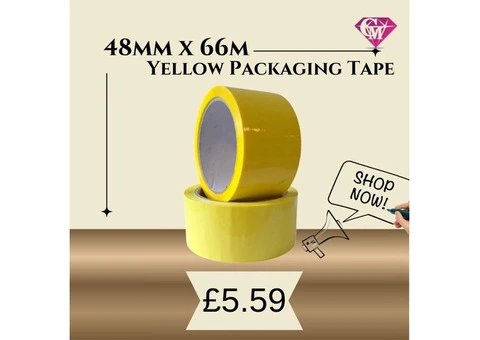 Multipurpose Yellow Tape – 48mm x 66m for Packing, Masking & Labeling