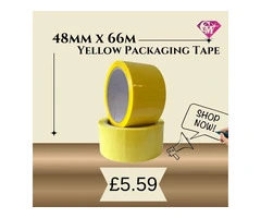 Multipurpose Yellow Tape – 48mm x 66m for Packing, Masking & Labeling