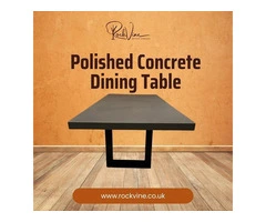polished concrete dining table