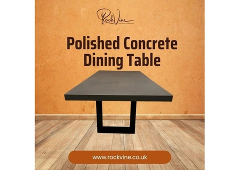 polished concrete dining table