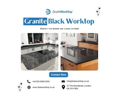 Black Granite Worktop | +44 0208 368 5555 | DialAWorkTop