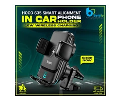 Shop Wholesale HOCO S35 Smart Alignment In Car 15W Wireless Charging Mobile Phone Car Holder