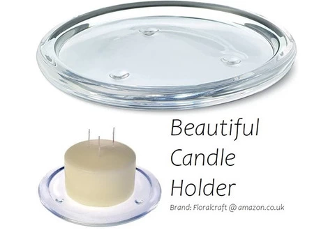 Shop for beautiful Round Clear Glass Candle Plate