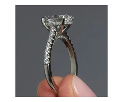 3ct Oval Cathedral Setting Lab Grown Diamond Engagement Rings