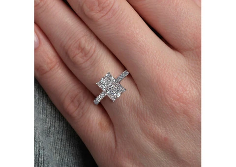 3ct Oval Cathedral Setting Lab Grown Diamond Engagement Rings - 3/3