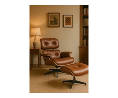Iconic Design Charles Eames Lounge Chair & Ottoman – Walnut Wood brown