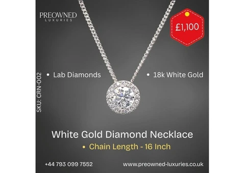 Buy Elegant 18k White Gold Diamond Necklace Online