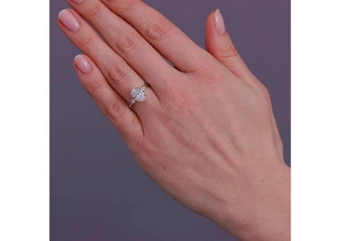 2ct Oval & Pear Trilogy Engagement Rings | Lab-Grown Diamonds London - 2/6
