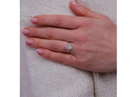 2ct Oval & Pear Trilogy Engagement Rings | Lab-Grown Diamonds London - 4/6