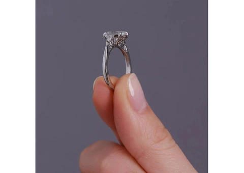 2ct Oval & Pear Trilogy Engagement Rings | Lab-Grown Diamonds London - 5/6