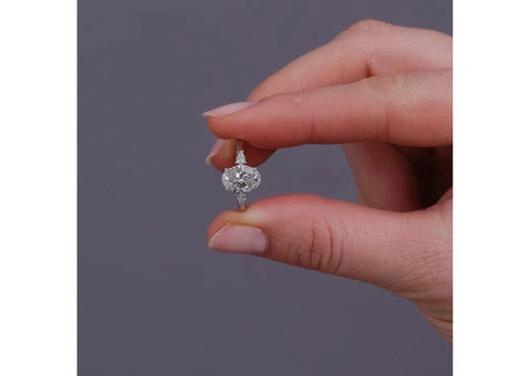 2ct Oval & Pear Trilogy Engagement Rings | Lab-Grown Diamonds London - 6/6