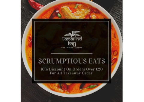 10% Discount On Orders Over £20 For All Takeaway Order At Tamarind Bay