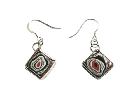 Solid Silver Fordite Earrings & Fordite Jewellery - 3/9