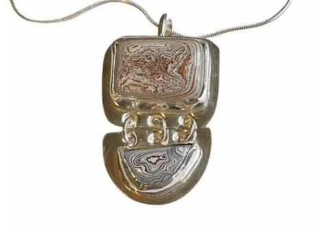 Solid Silver Fordite Earrings & Fordite Jewellery - 7/9