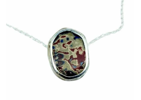 Solid Silver Fordite Earrings & Fordite Jewellery - 8/9