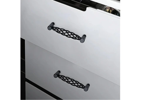 Matt Black 128mm Cabinet Door Handles Drawers & Cupboards - 1/6