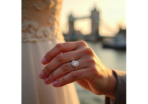 1ct Oval Twin Hidden Halo Lab Grown Diamond Engagement Rings in London - 1/3