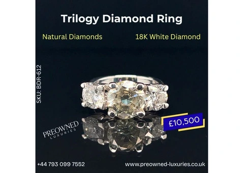 Shop Certified Trilogy Diamond Ring at Best Price in London - 3/3