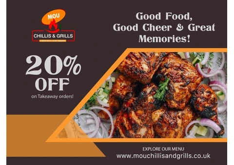 20% Discount on Takeaway | Mou Chillis & Grills