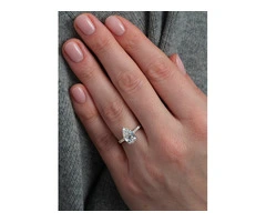Romantic 2ct Pear Cathedral French Pave Diamond Ring