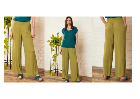 Stylish Crinkle Wide Leg Trousers - Shop Now at Nomads Clothing