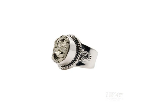 Handcrafted Pyrite Rings – Crystal Pyrite Jewelry, Natural Pyrite Stone