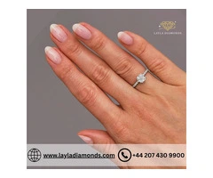 Cushion Engagement Ring UK | Elegant Hidden Halo Design