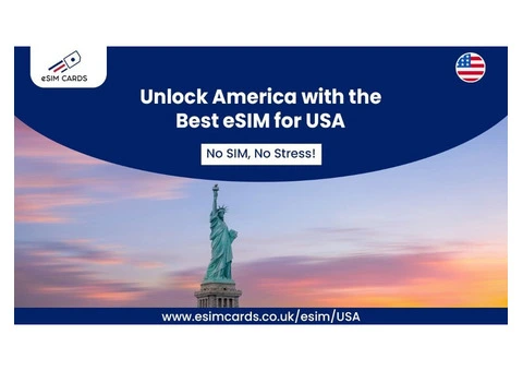 Find the Best eSIM for USA Travel at eSIM Cards – Instant Setup & No Roaming Fees