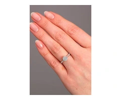 Luxury 0.35ct Round Cut Diamond Halo ring | Layla Diamonds