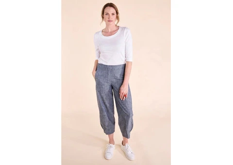 Stay Cool and Comfy in Cotton Chambray Bubble Trousers