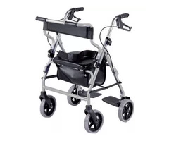 Extra comfortable rollator transit chair for disabled or elderly people.