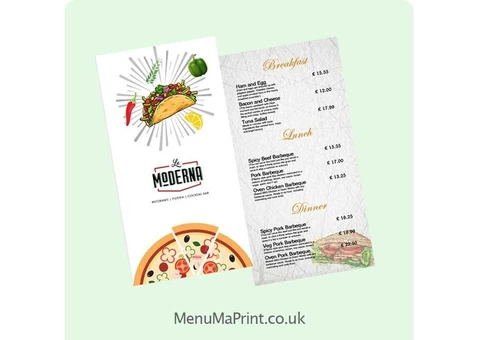DL Leaflets Printing | DL Menu Printing Services | MenuMa Print - 2/4