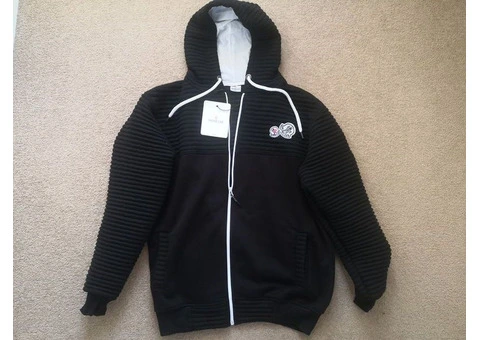 MONCLER Embroidered Zip Up Hooded Cotton Sweatshirt. Brand new, unused with original tag. - 1/21