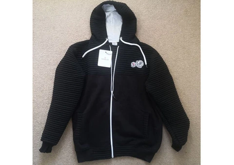 MONCLER Embroidered Zip Up Hooded Cotton Sweatshirt. Brand new, unused with original tag. - 3/21