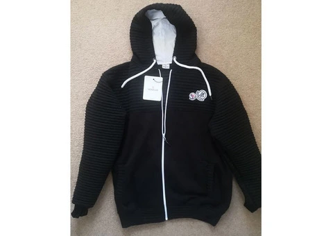 MONCLER Embroidered Zip Up Hooded Cotton Sweatshirt. Brand new, unused with original tag. - 4/21
