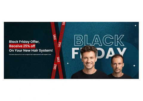 Black Friday Special: Get 25% Off on Your New Hair System at Oxea London!