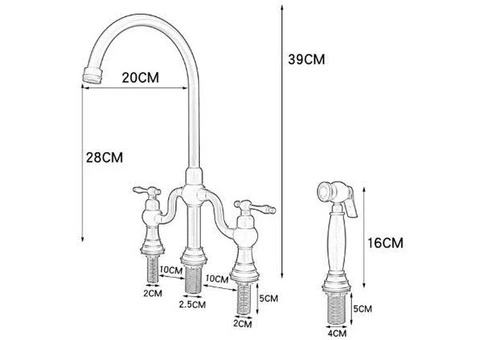 Pull Out Gold Kitchen Tap Deck Mounted Four Holes Luxury And Top Hight Quality Sink Tap KP0369 - 4/4