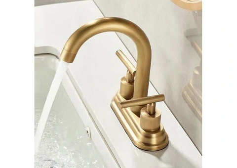 Brass Antique Bathroom Sink Taps 2 Handles Centerset Traditional Basin Tap TA0167 - 3/4