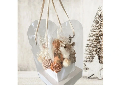 CHOCOLATE & CREAM PREMIUM CHRISTMAS CANDLE BOUQUET - 2/3