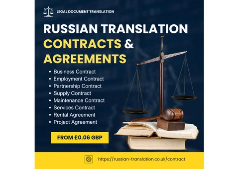 Russian Certified Translation of Contracts and Agreements in the UK