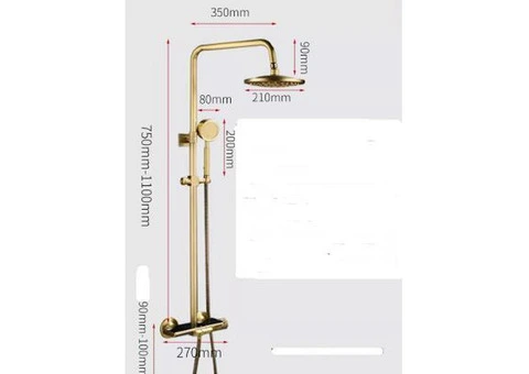 All-Copper Antique Shower Set,Medieval Shower Head,Pressure Booster,Vintage Bathroom Shower Tap - 4/4