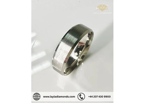Wedding Bands for Him – 6mm Matt Bevelled Edge Ring