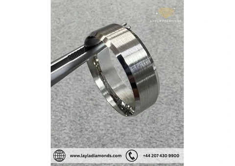 Mens Platinum Engagement Bands with 7mm Polished Edge