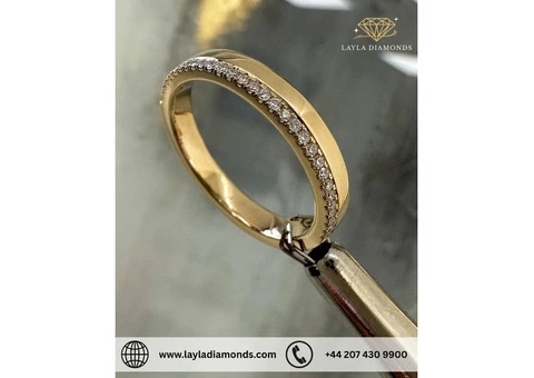 Men’s Diamond Wedding Bands – 3mm Flat Court Style