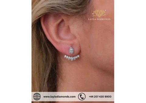 Pear Cut Diamond Jacket Earrings | Versatile Sparkling Style UK