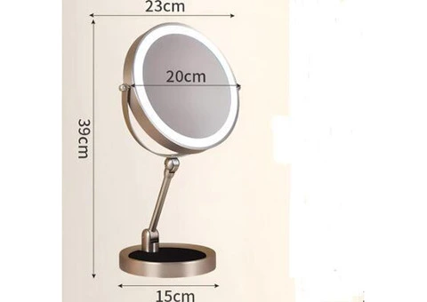 Makeup Mirror Desktop Magnifying Desktop Folding Home With LED Double-Sided Mirror - 5/5
