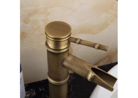 Retro Style Brass Tap, Bamboo Knot Tap, Antique Bathroom Basin Tap TA0121 - 3/4