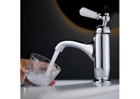 Premium Creative Tap With Ceramic Handles For Sink Basin, All Brass Cold And Hot Water Tap - 1/5
