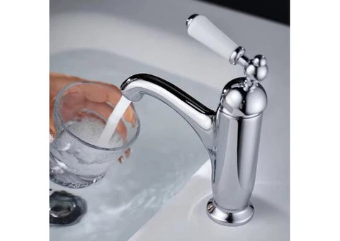 Premium Creative Tap With Ceramic Handles For Sink Basin, All Brass Cold And Hot Water Tap - 3/5